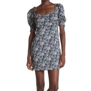 NWOT NSR Cami Sweetheart Neck Puff Sleeve Floral Print Mini Dress